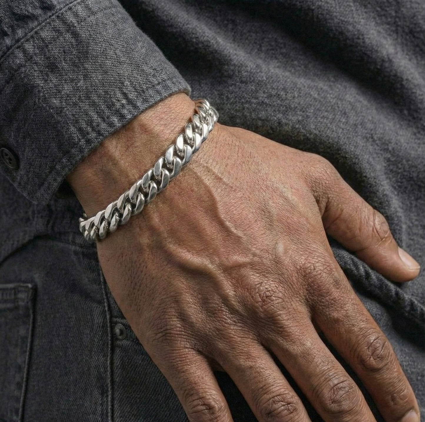 12MM Miami Cuban Bracelet In 18K White Gold