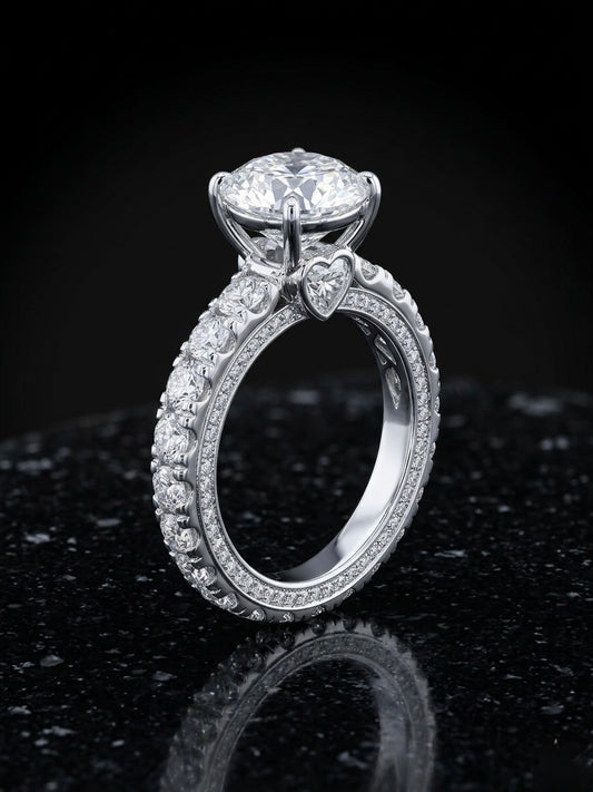 4 Ct Brilliant Cut Eternity Band Wedding/Promise Moissanite Ring