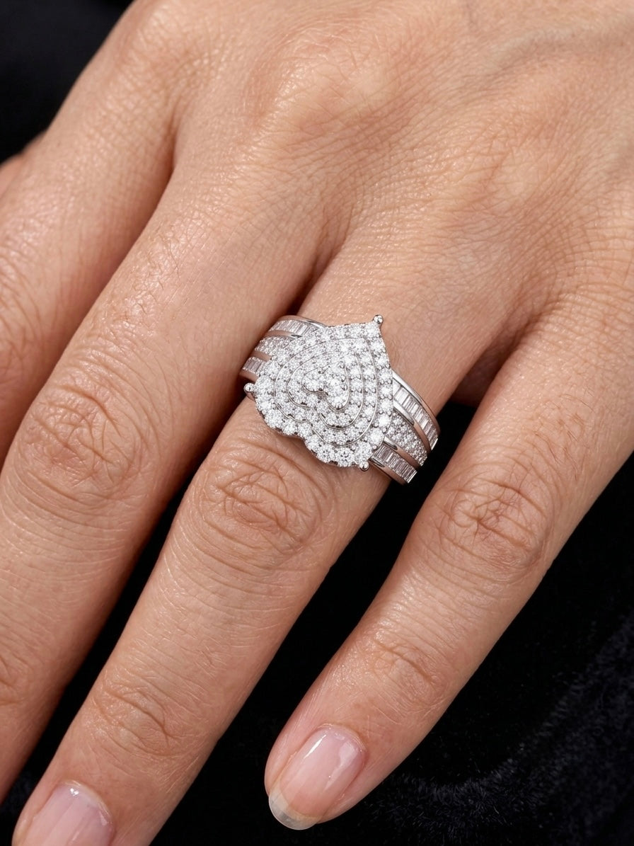 Moissanite Heart Ring
