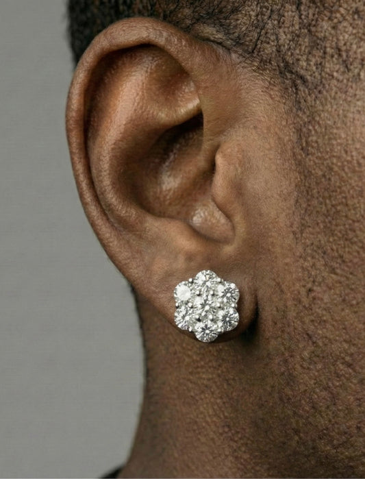 10MM Flower Cluster Moissanite Earrings