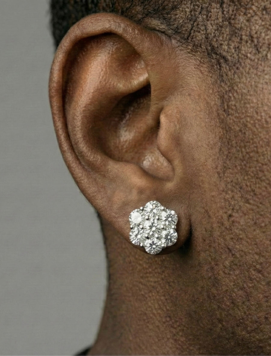 10MM Flower Cluster Moissanite Earrings