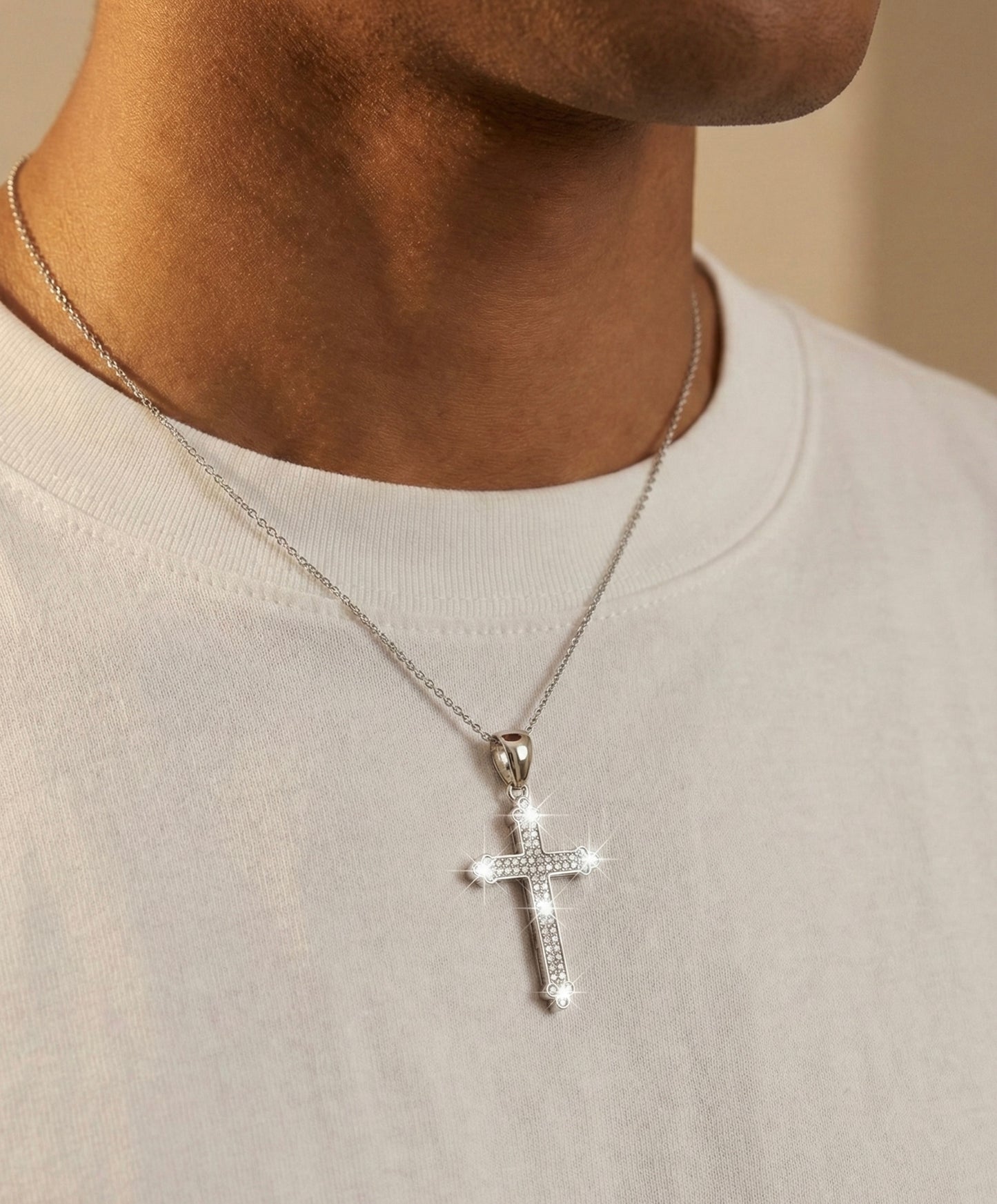 Moissanite Cross Pendant