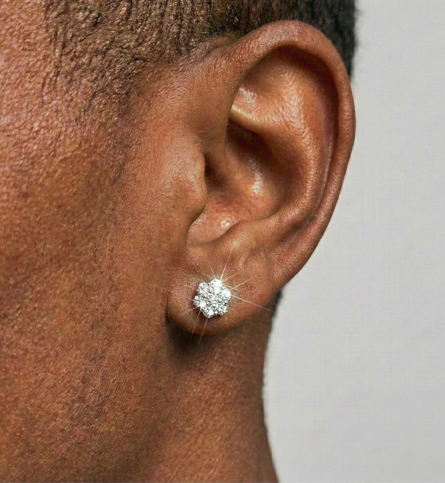 7MM Flower Cluster Moissanite Earrings