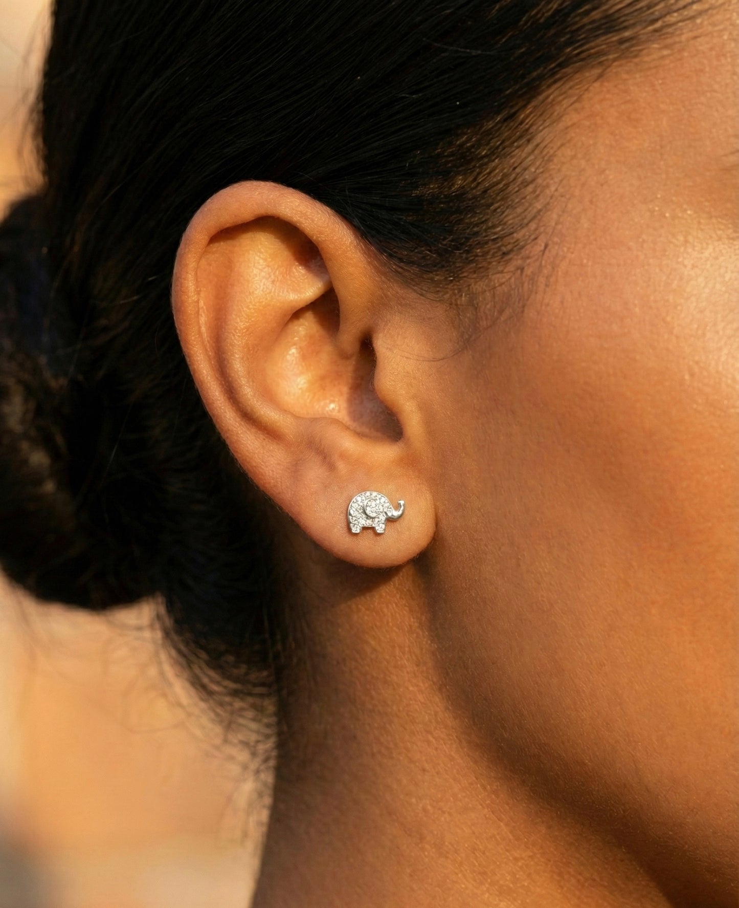 Good Luck Elephant Moissanite Earrings