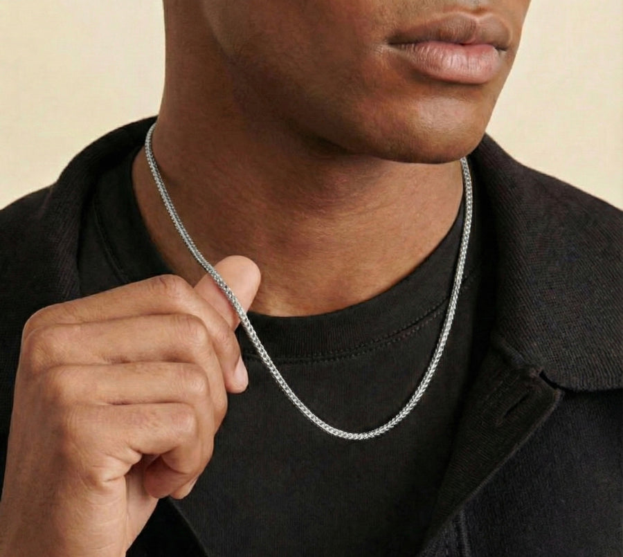 3MM Franco Chain In 18K White Gold