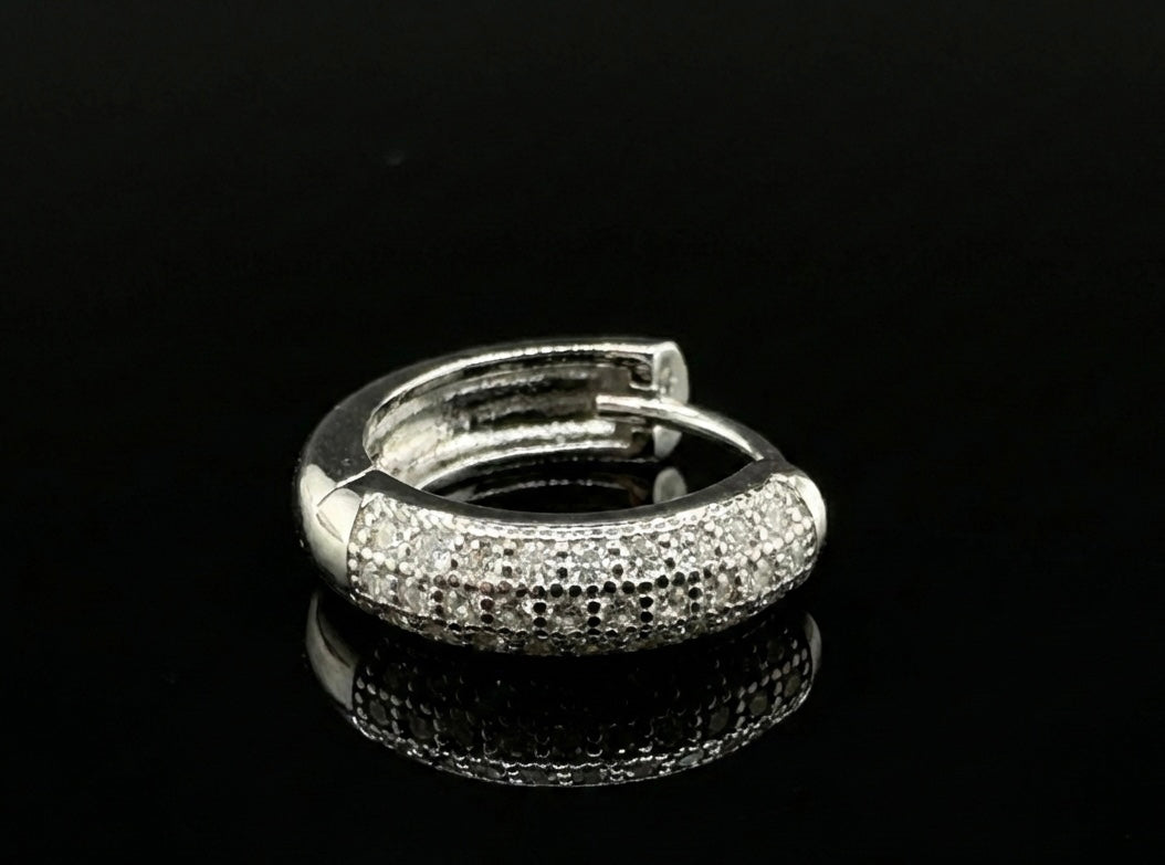 Curved Moissanite Hoop Earrings