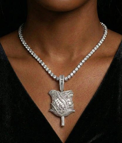 Baguette Rose Moissanite Pendant