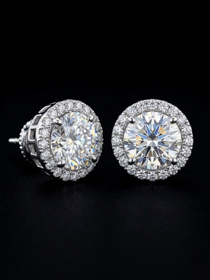 2.5 CT 7MM round Moissanite earrings