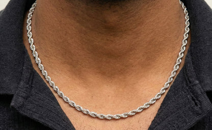 5MM Rope Chain In 18K White Gold