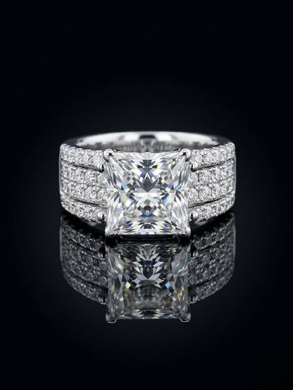 7 Ct Princess Cut Moissanite Wedding/Promise Ring