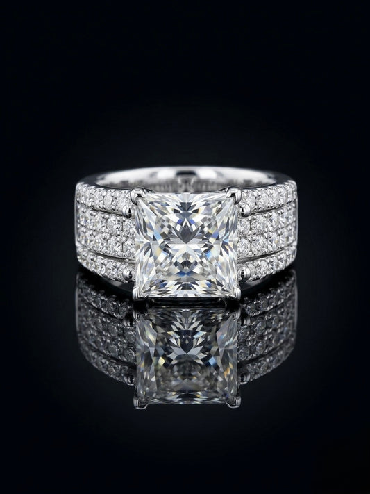 7 Ct Princess Cut  Moissanite Wedding/Promise Ring