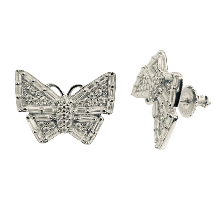 Baguette Butterfly Moissanite Earrings