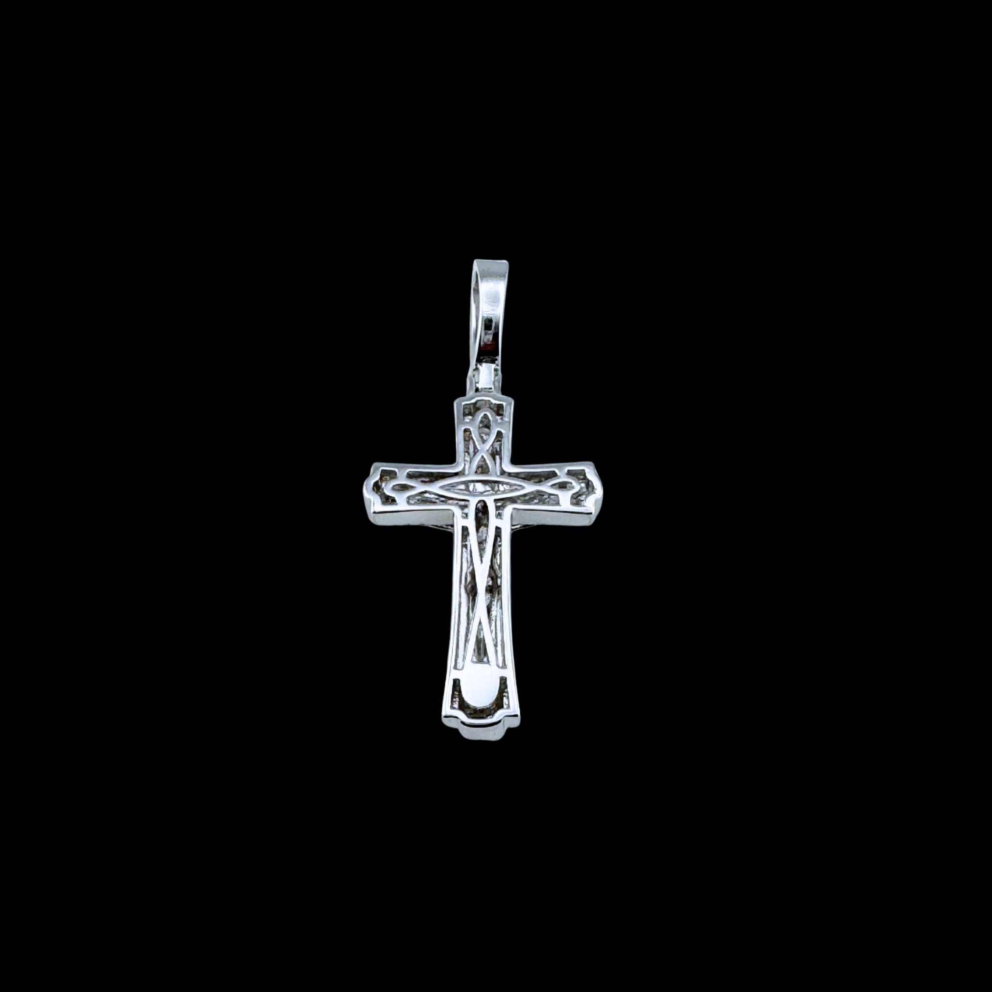 Moissanite in 18K White Gold Over Sterling Silver Crowned Lion Cross Pendant
