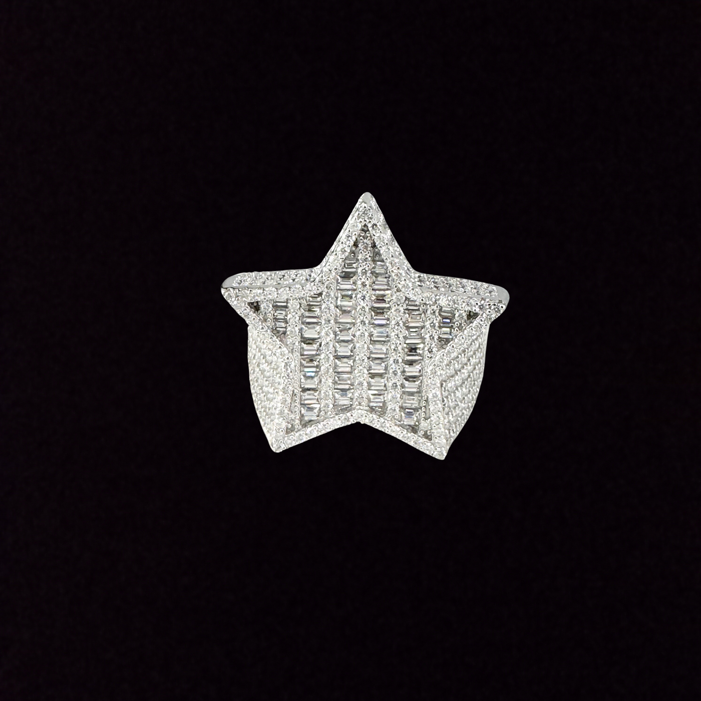 Moissanite in 925 Sterling Silver Star Ring