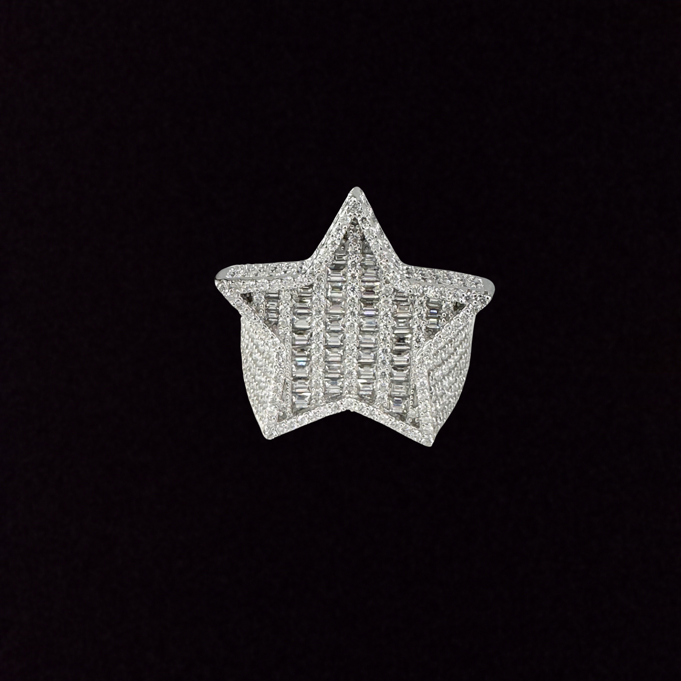 Moissanite in 925 Sterling Silver Star Ring