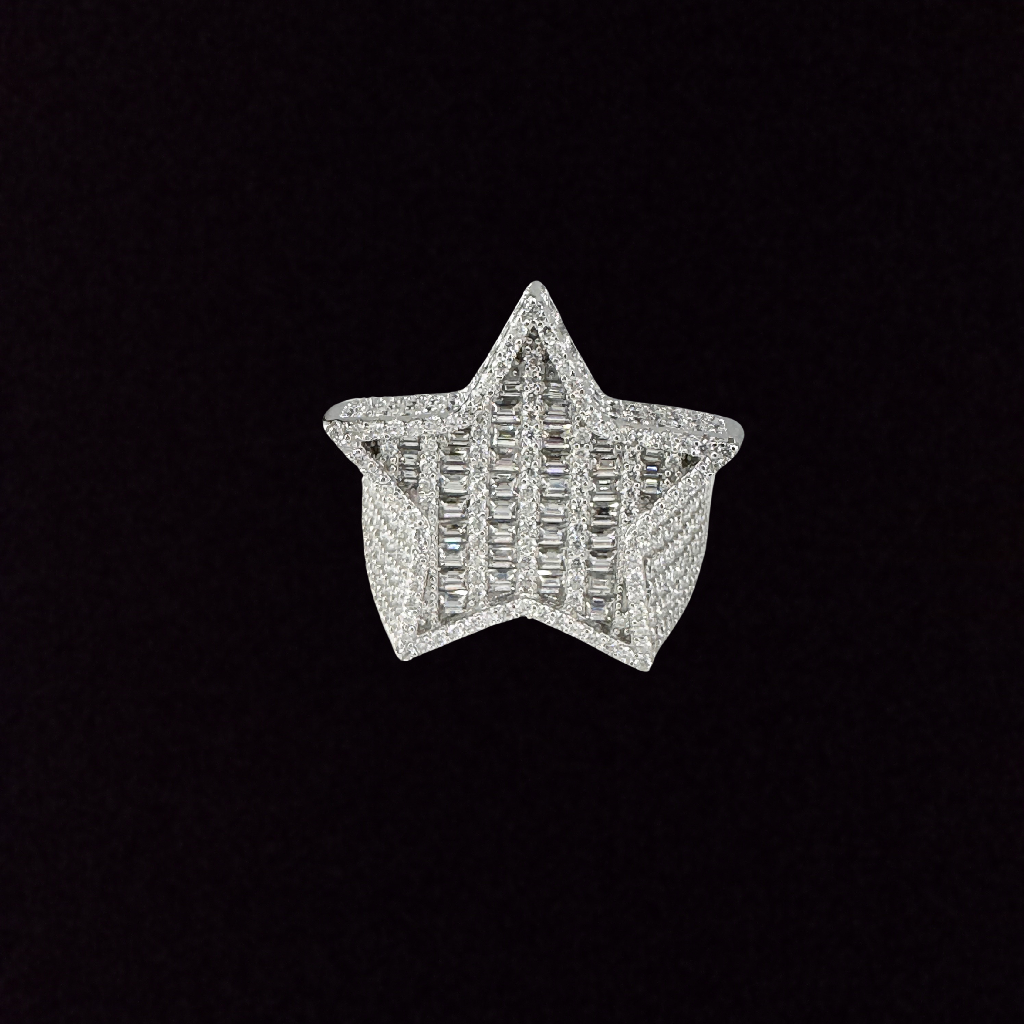 Moissanite in 925 Sterling Silver Star Ring