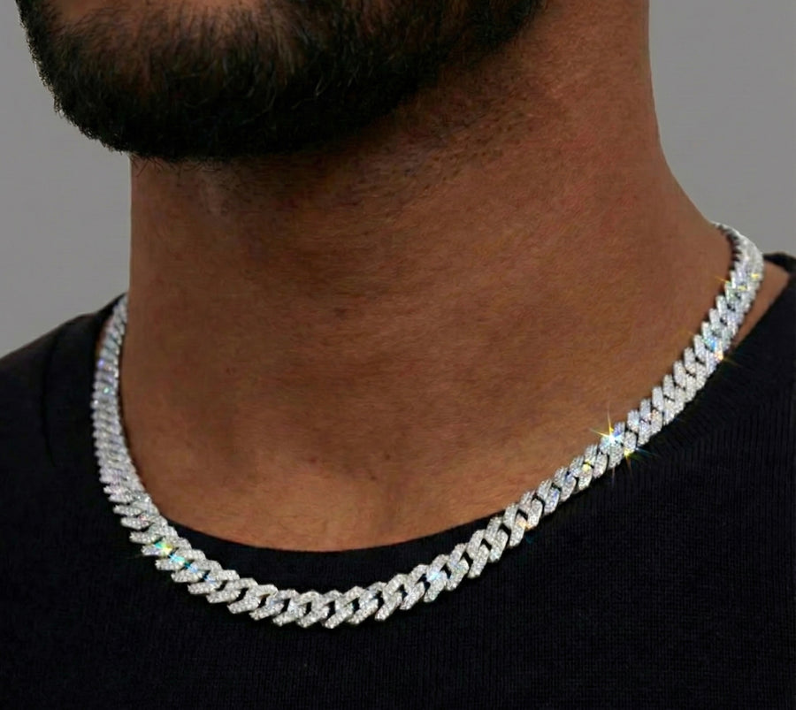 8.5MM Moissanite Diamond Cuban Necklace
