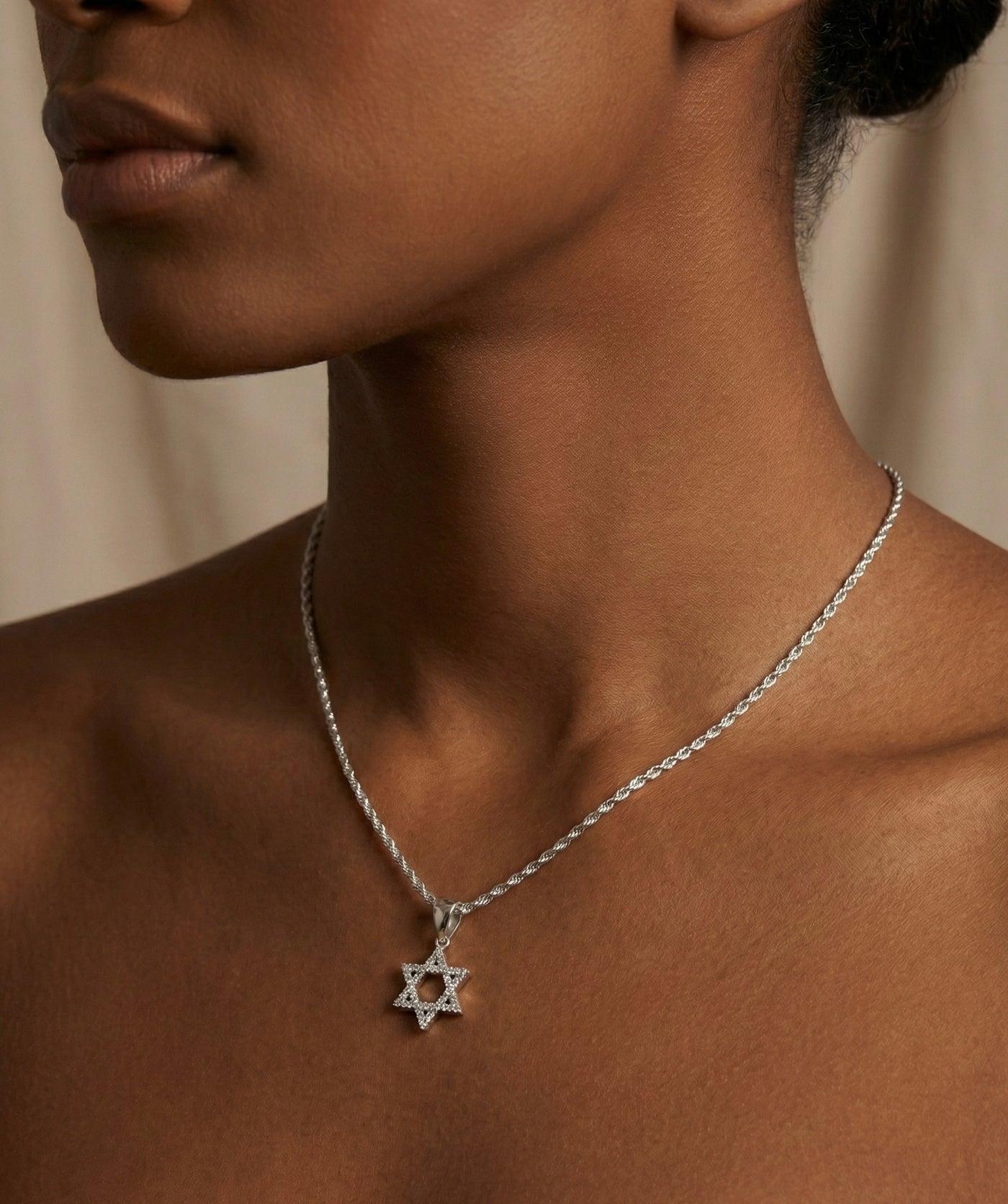 Mini Star of David Moissanite Pendant