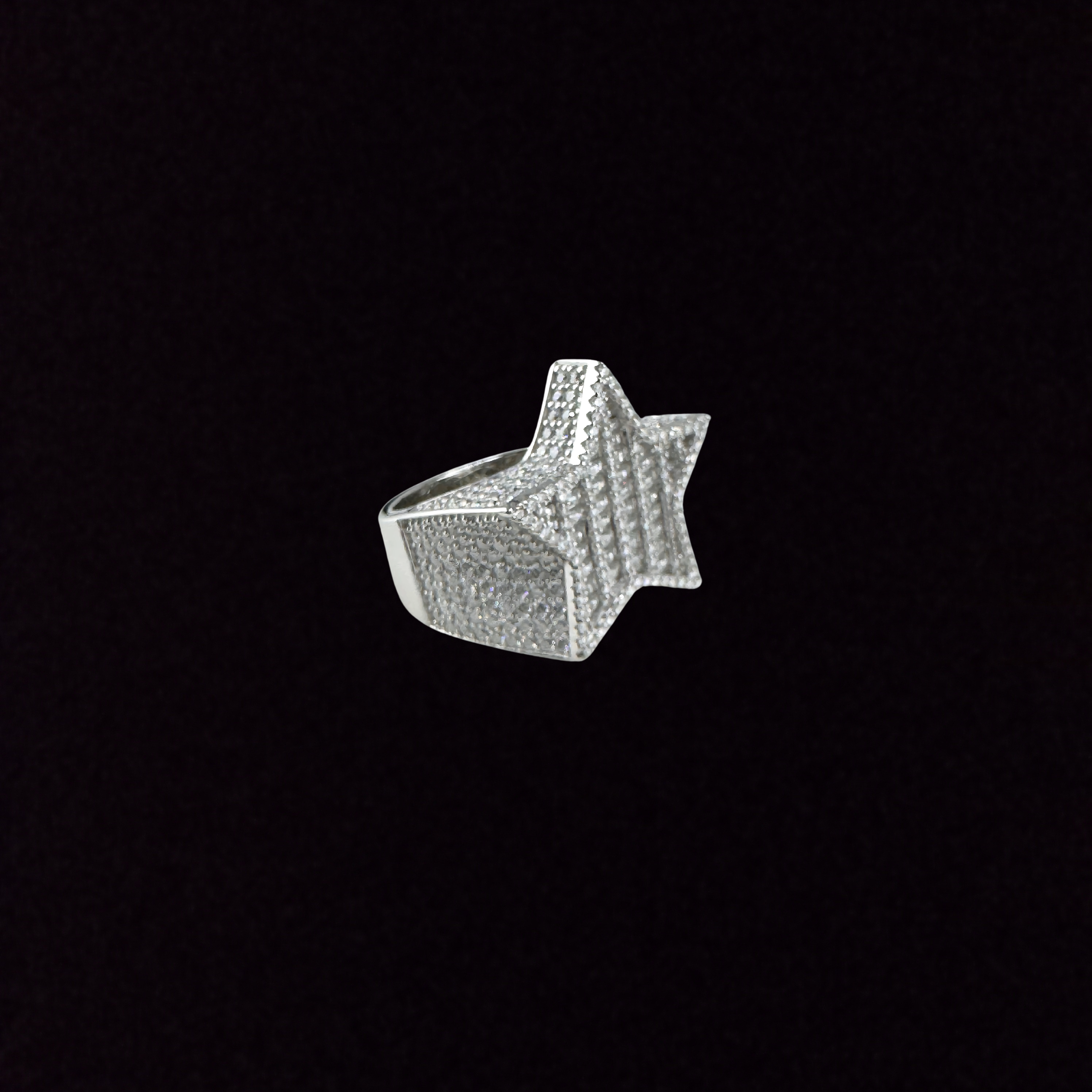 Moissanite in 925 Sterling Silver Star Ring