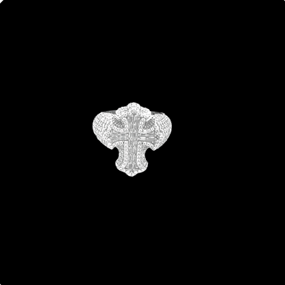 Moissanite Baguette Cross Ring