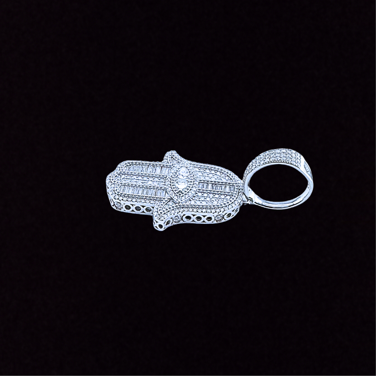 Hamsa/Fatima Hand Moissanite Pendant