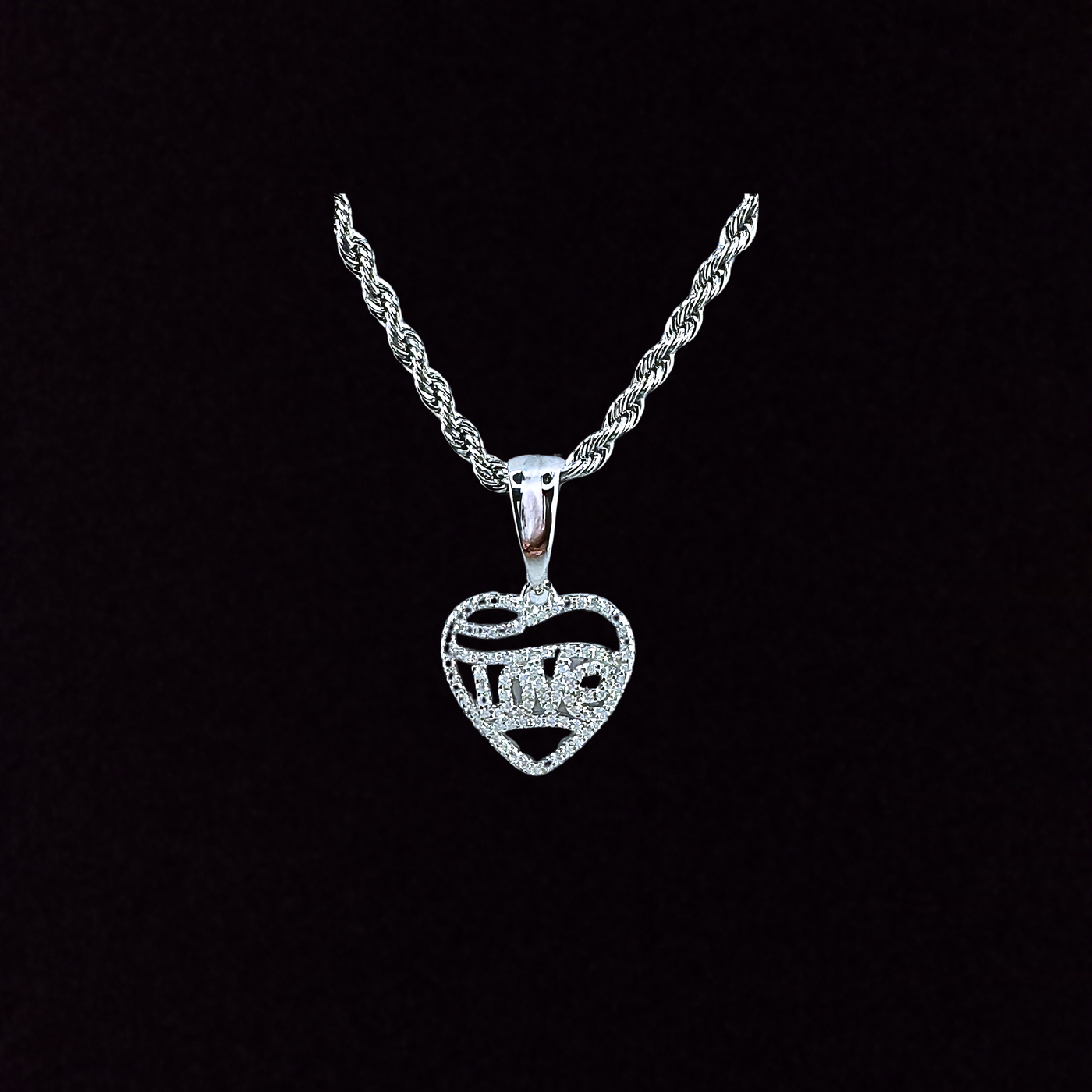 Moissanite in 925 Sterling Silver Love Heart Pendant
