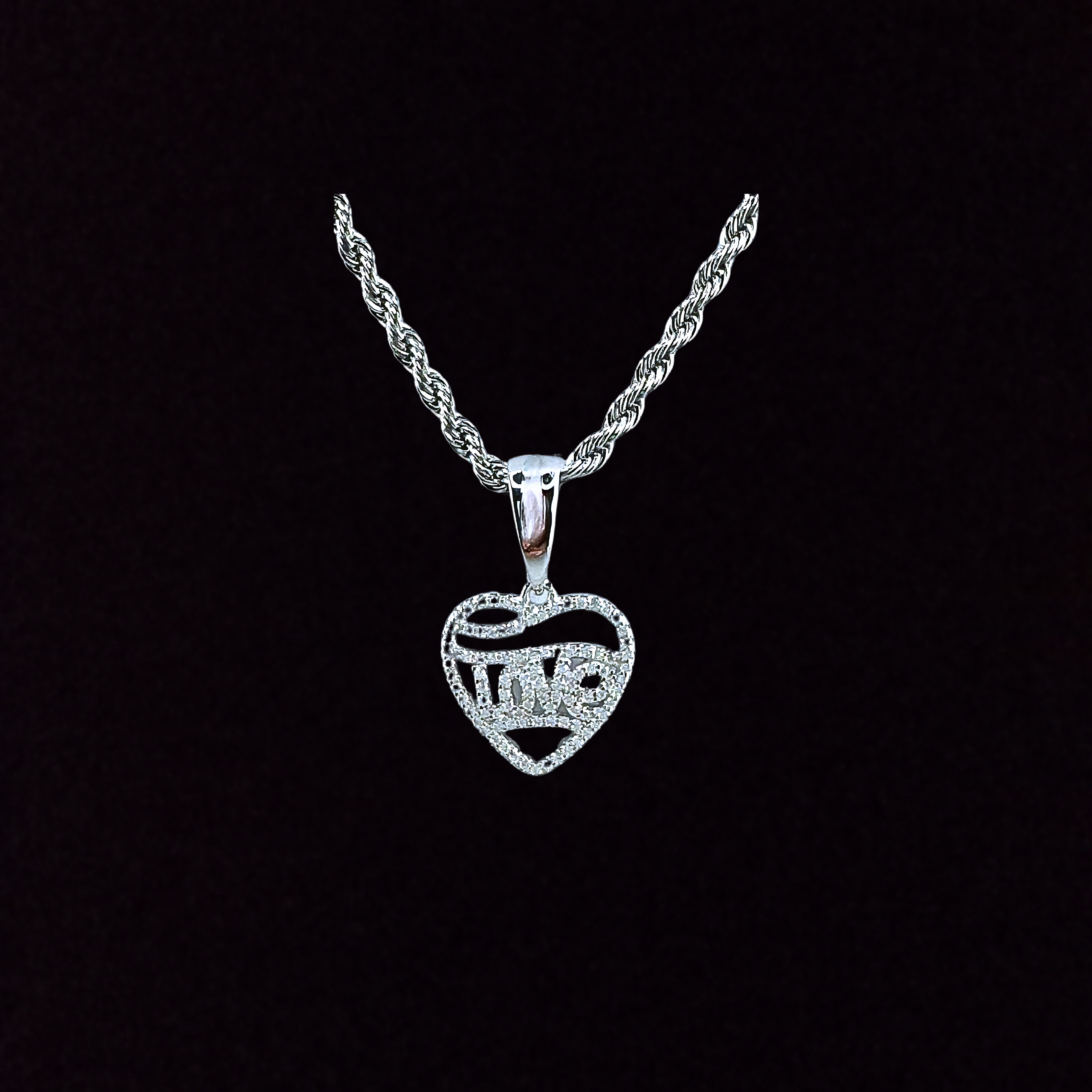Moissanite in 925 Sterling Silver Love Heart Pendant