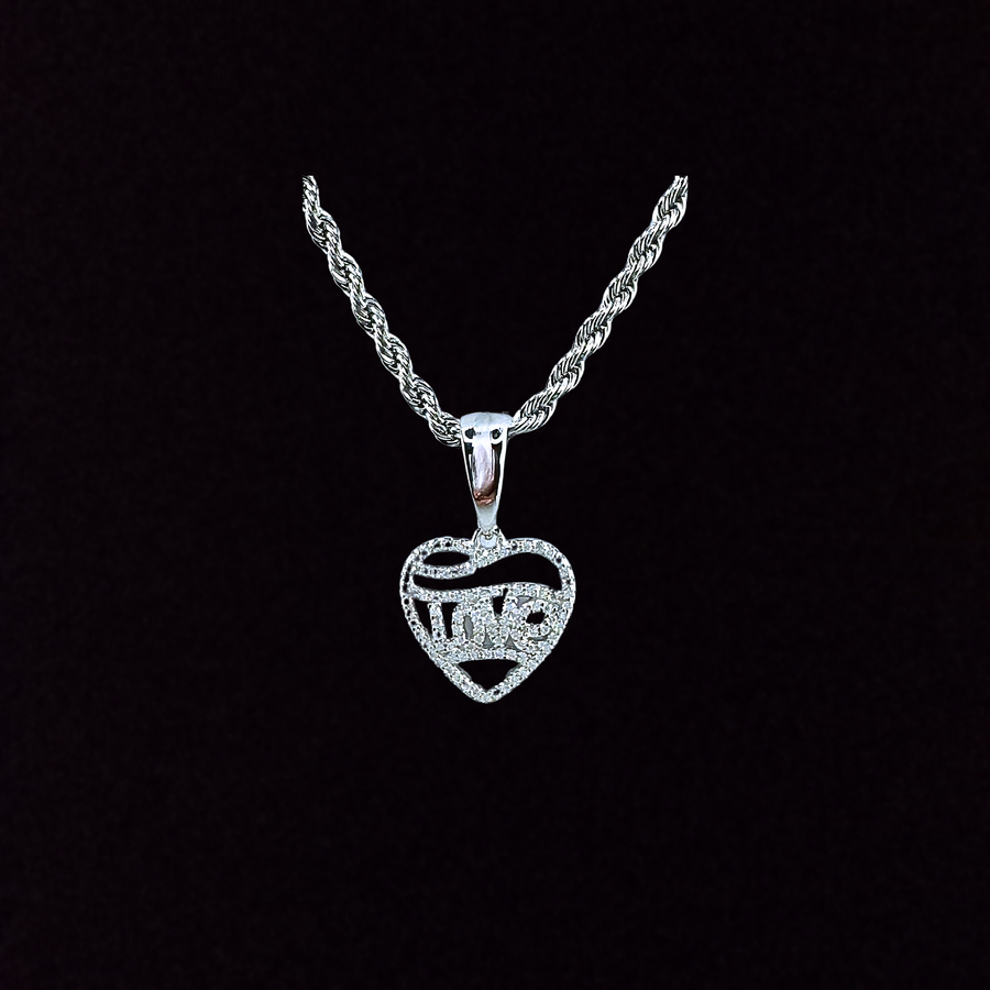 Moissanite in 925 Sterling Silver Love Heart Pendant