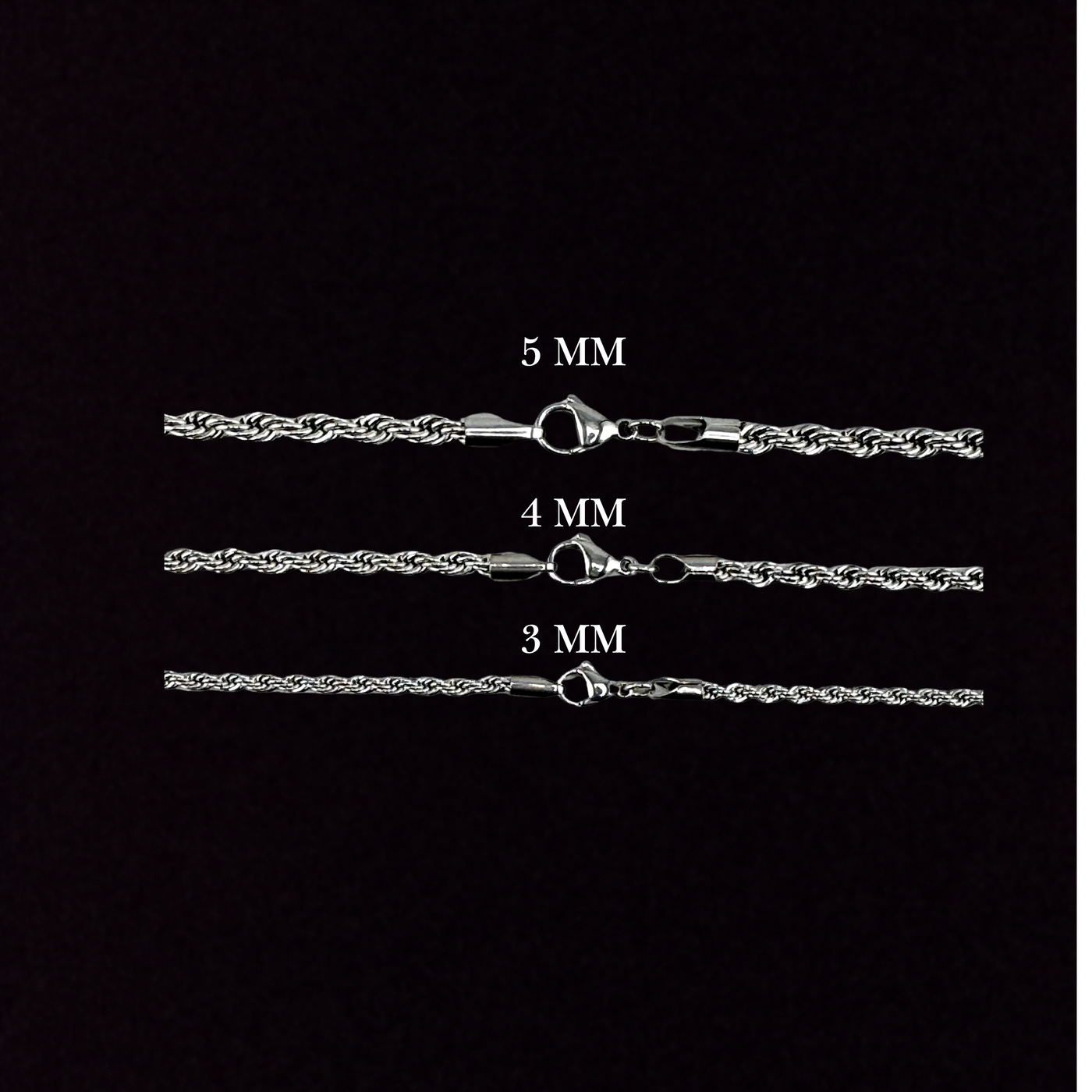 3mm Rope Bracelet In 18K White Gold