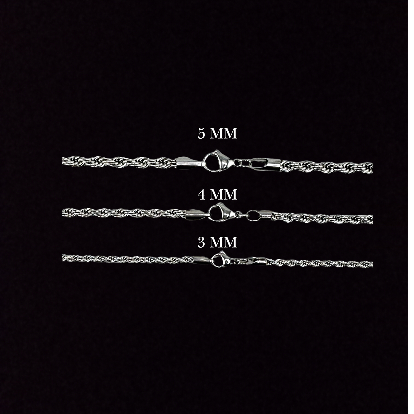 3MM Rope Bracelet In 18K White Gold