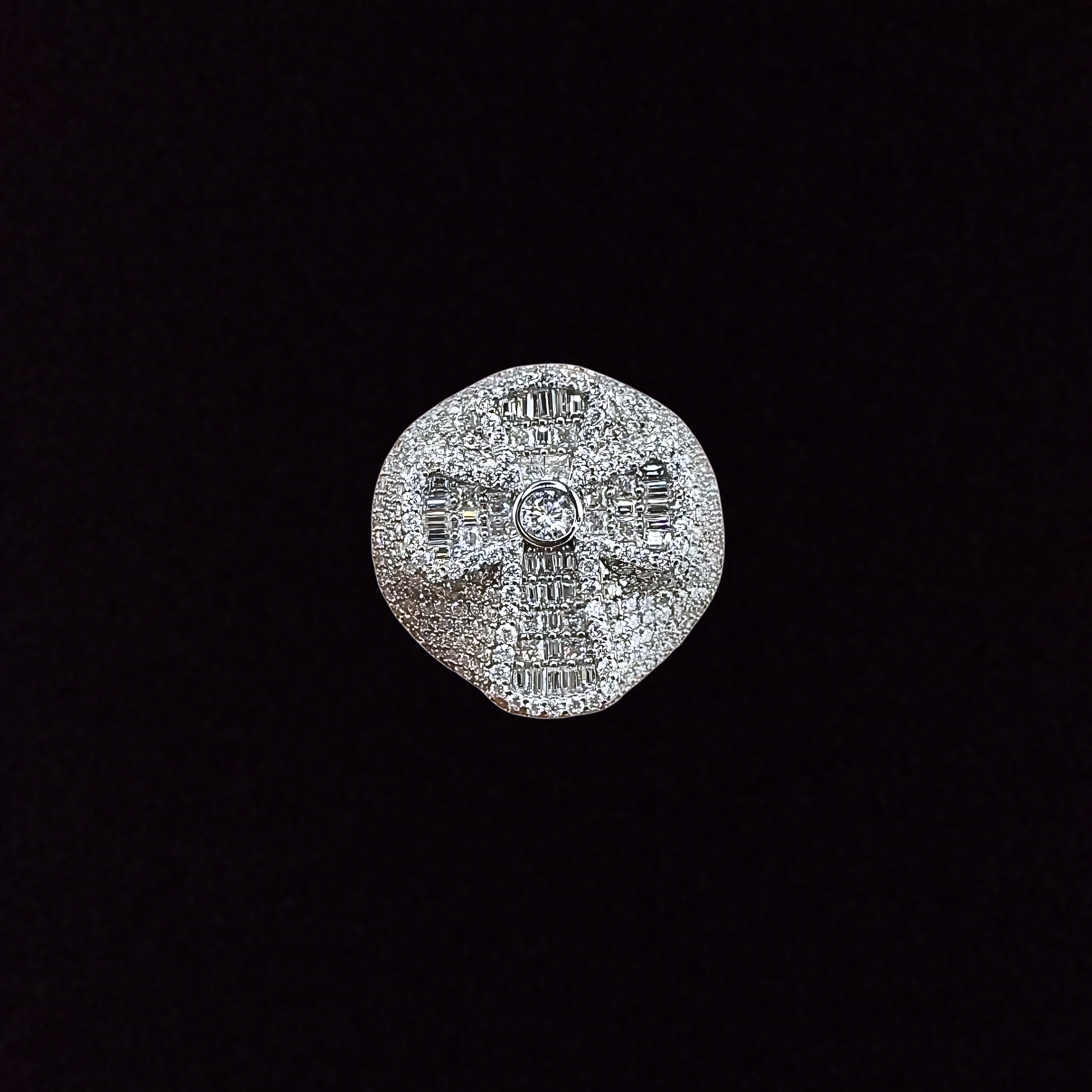 Moissanite in 925 Sterling Silver Cross Ring
