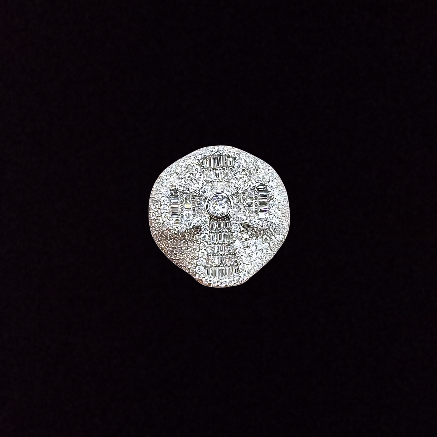 Moissanite in 925 Sterling Silver Cross Ring