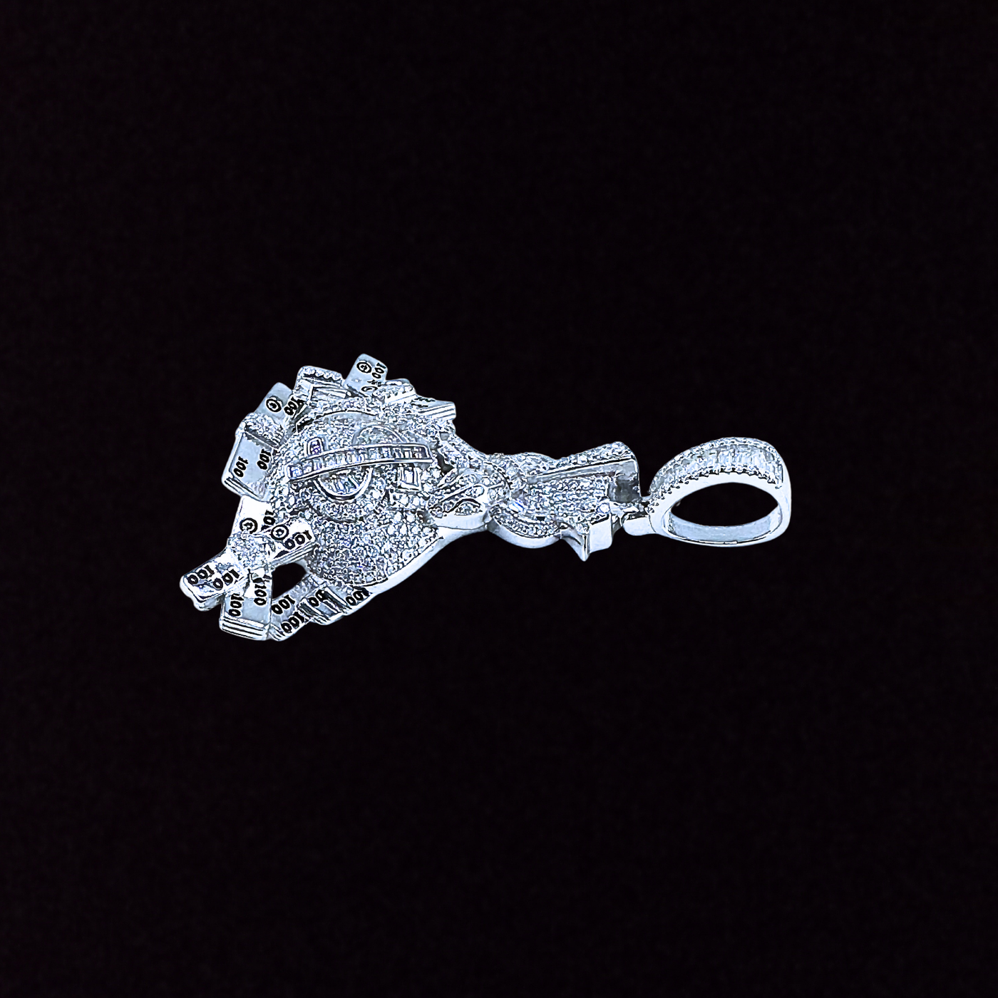 Moissanite in 925 Sterling Silver Money Bag Pendant