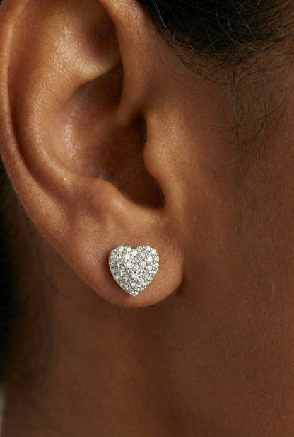 Cluster Heart Moissanite Earrings