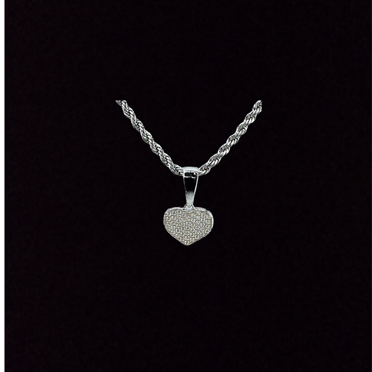 Micro Iced Out Heart Pendant