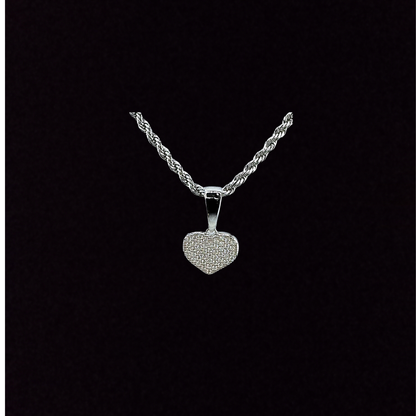 Pave Flat Heart Pendant