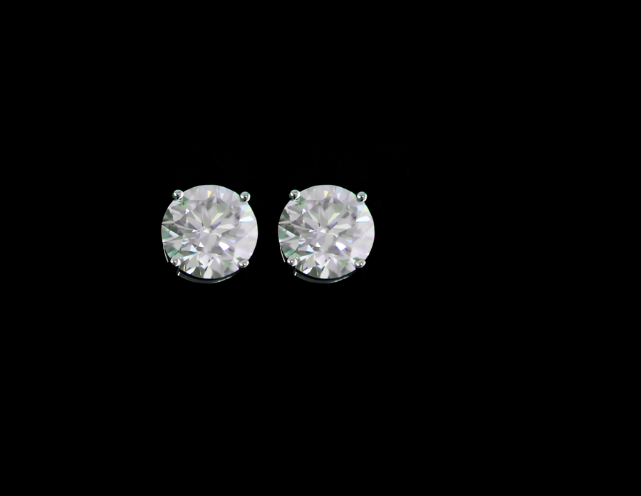 9mm Moissanaite and 925 Sterling Silver solitaire earrings