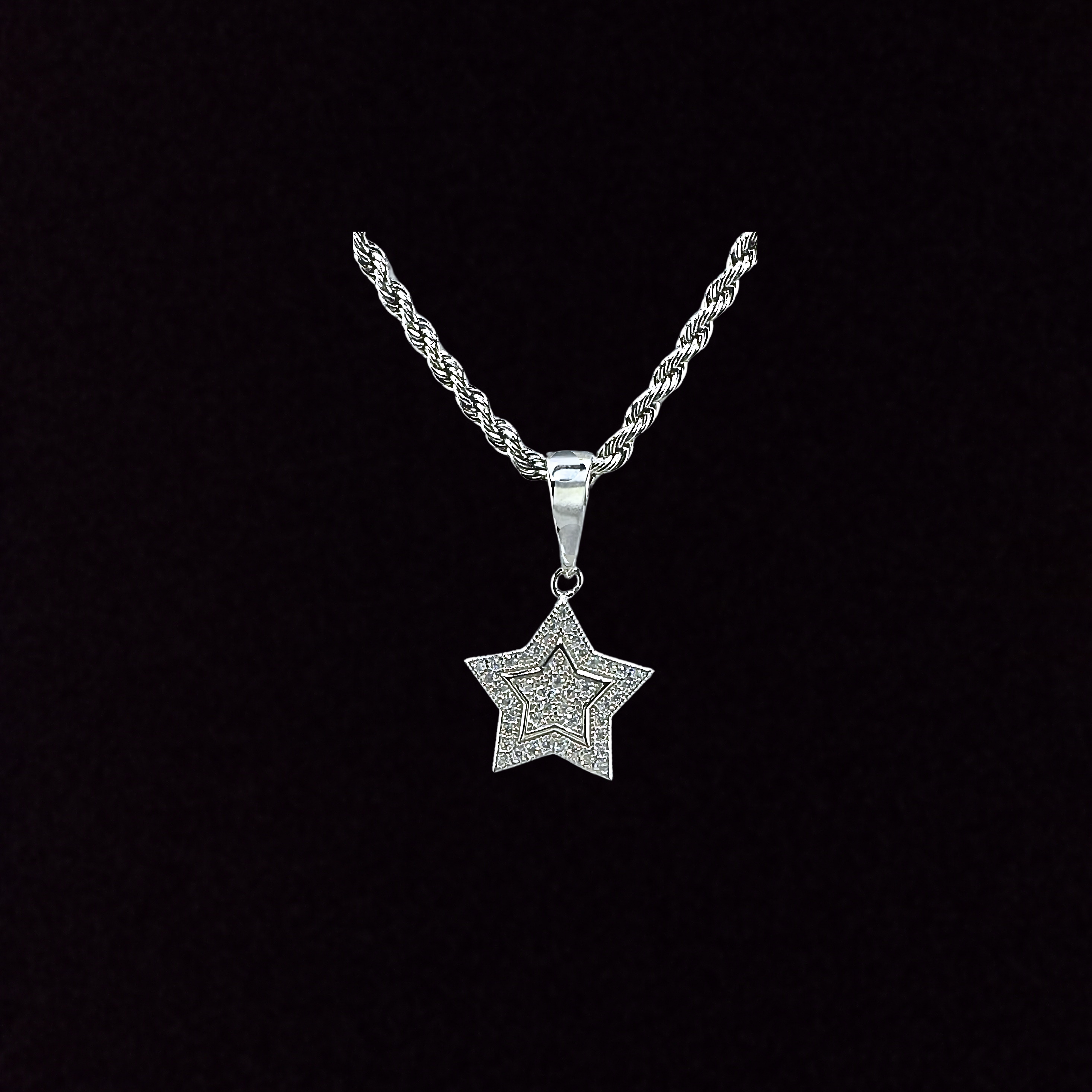 Moissanite in 925 Sterling Silver Star Pendant