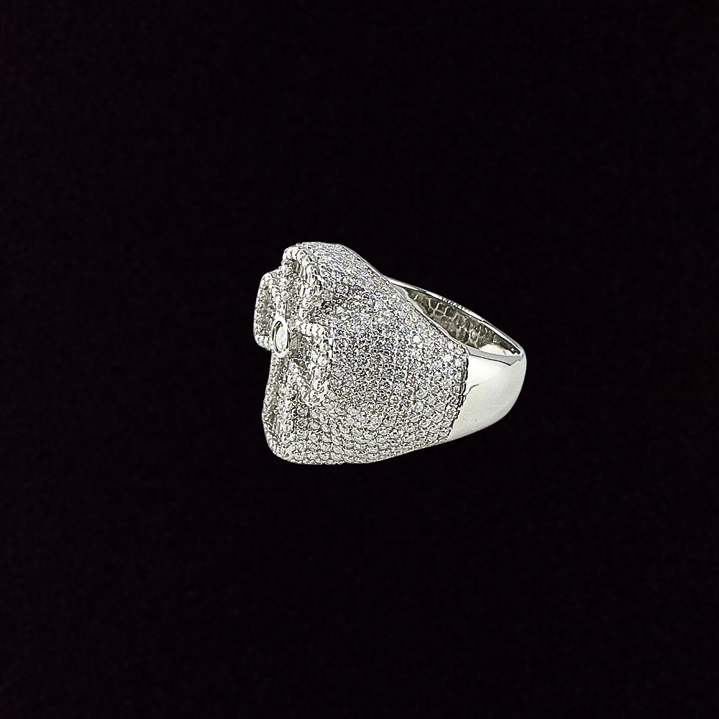 Moissanite in 925 Sterling Silver Cross Ring