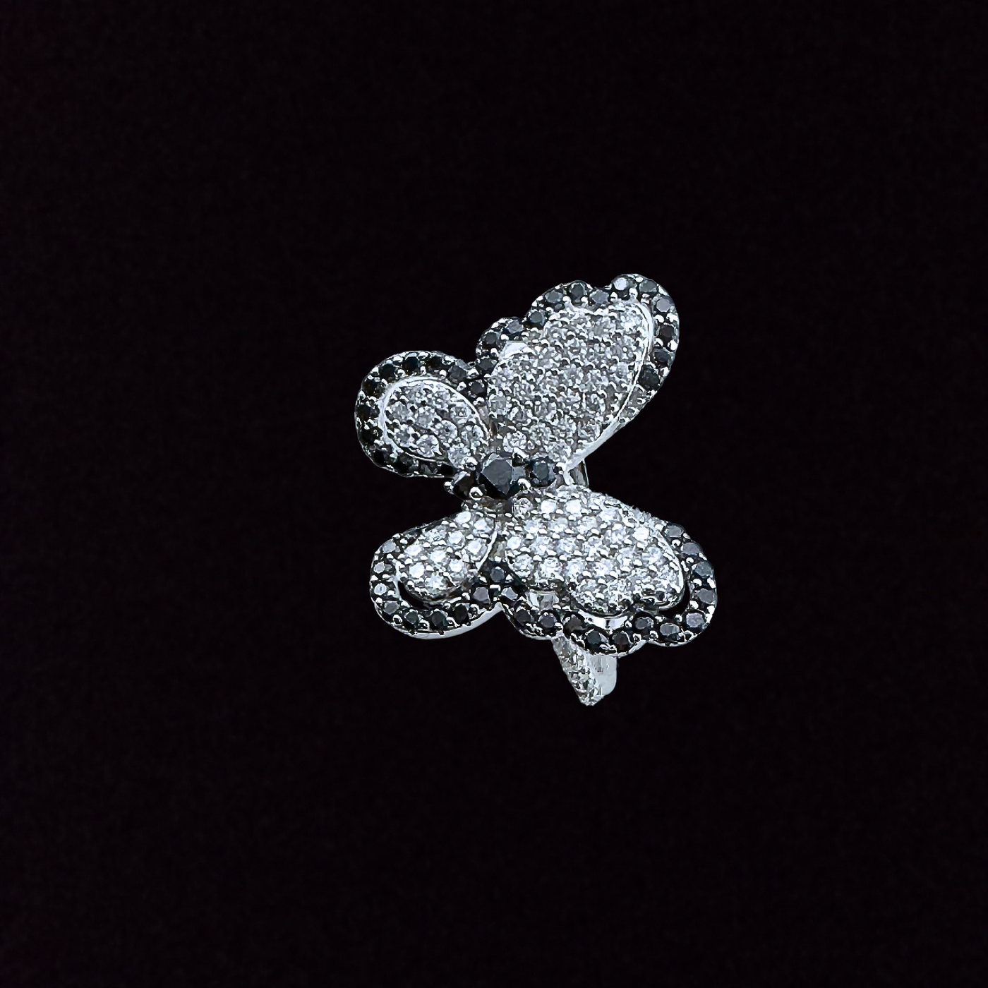Moissanite in Sterling Silver Butterfly Ring