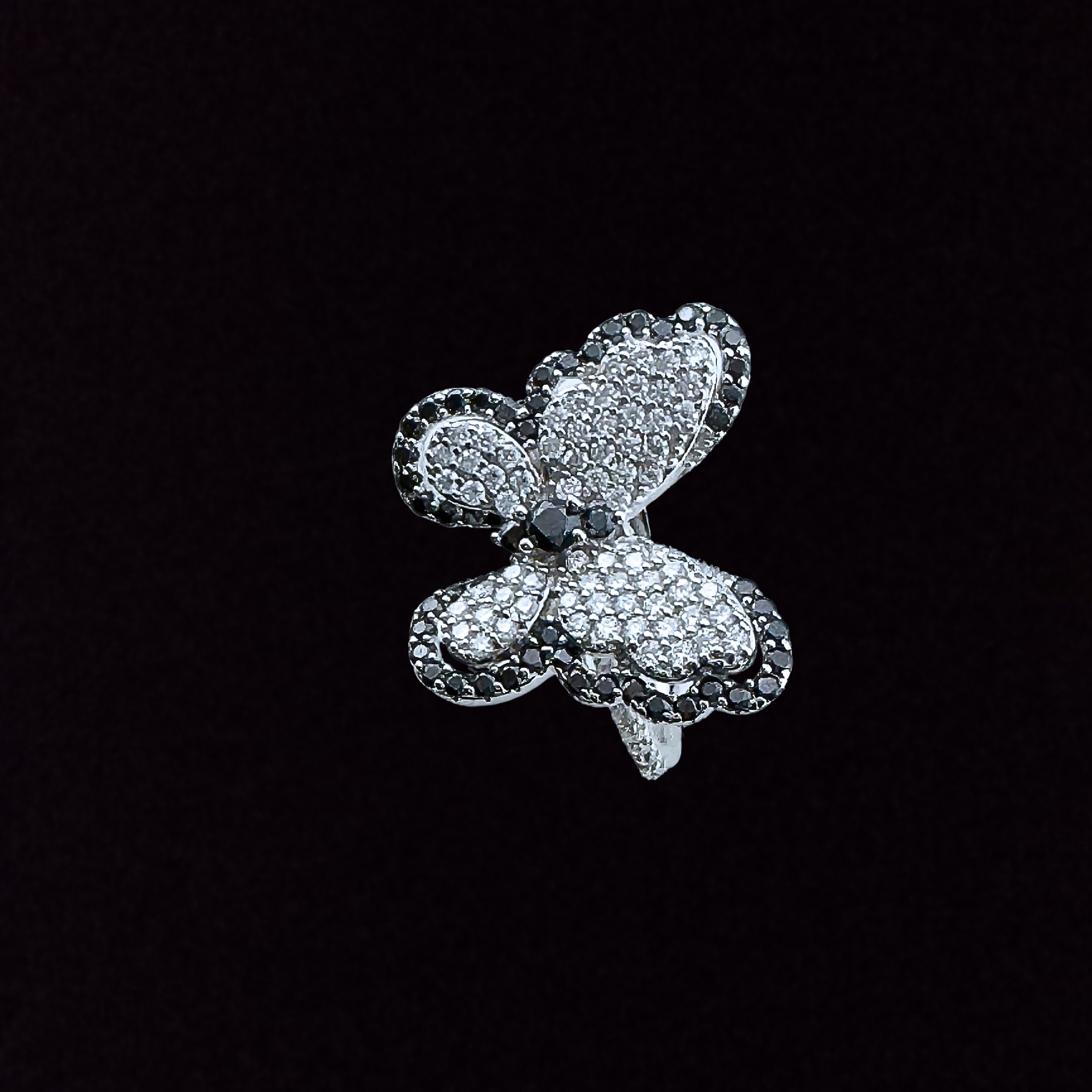 Moissanite in Sterling Silver Butterfly Ring
