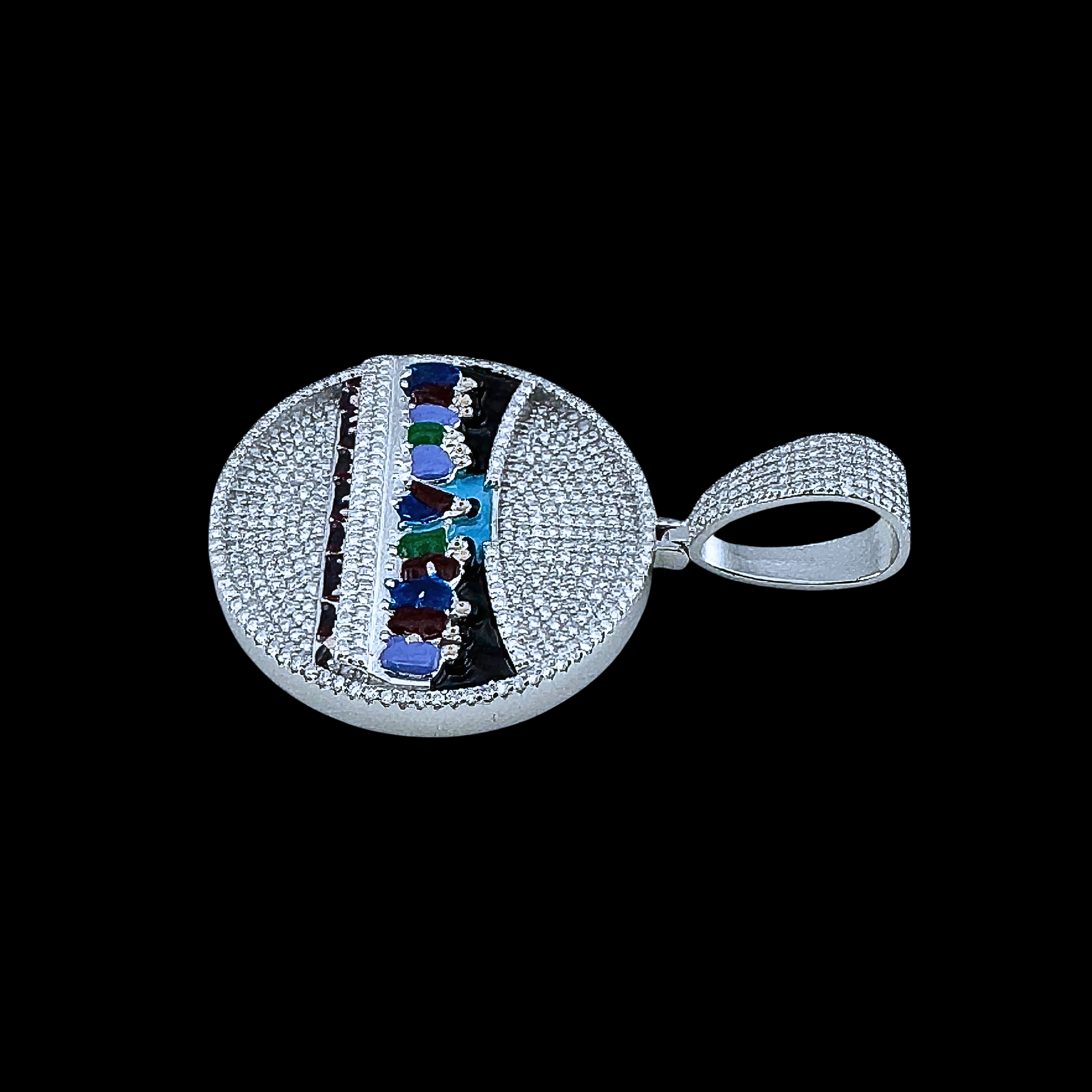 Moissanite in 925 Sterling Silver Last Supper Pendant