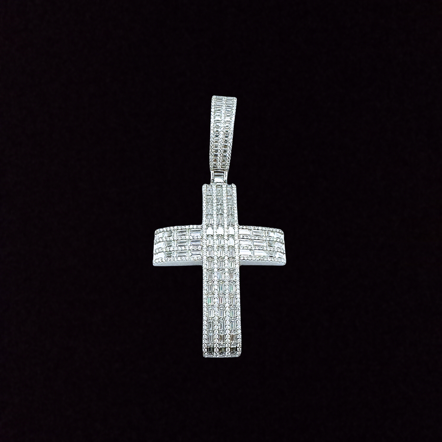 Moissanite in 925 Sterling Silver Cross Pendant