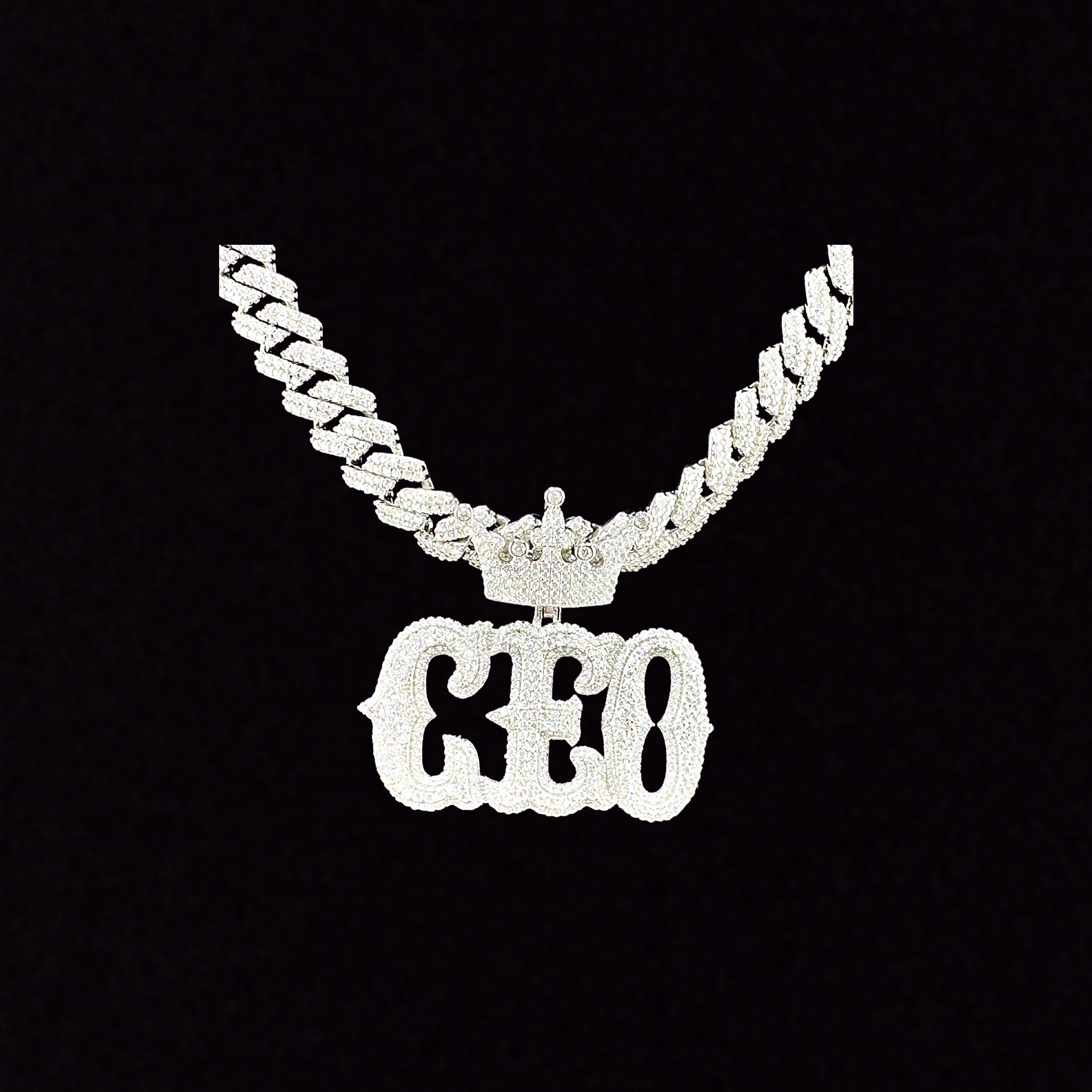 Moissanite in 925 Sterling Silver CEO Pendant