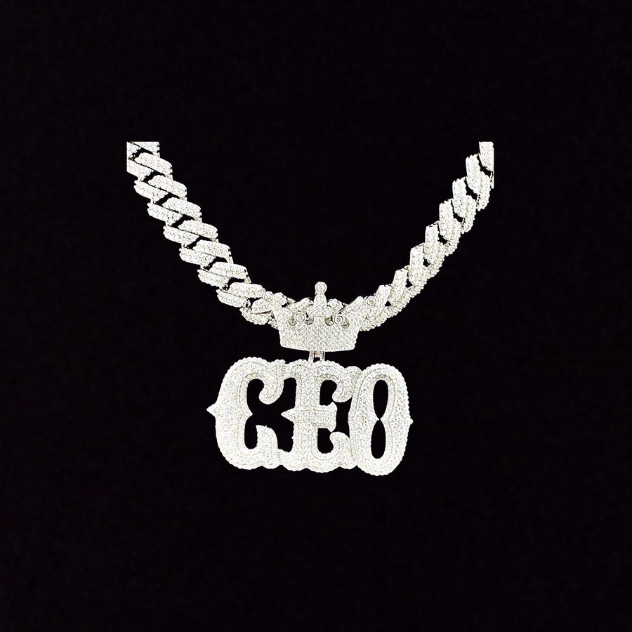Moissanite in 925 Sterling Silver CEO Pendant