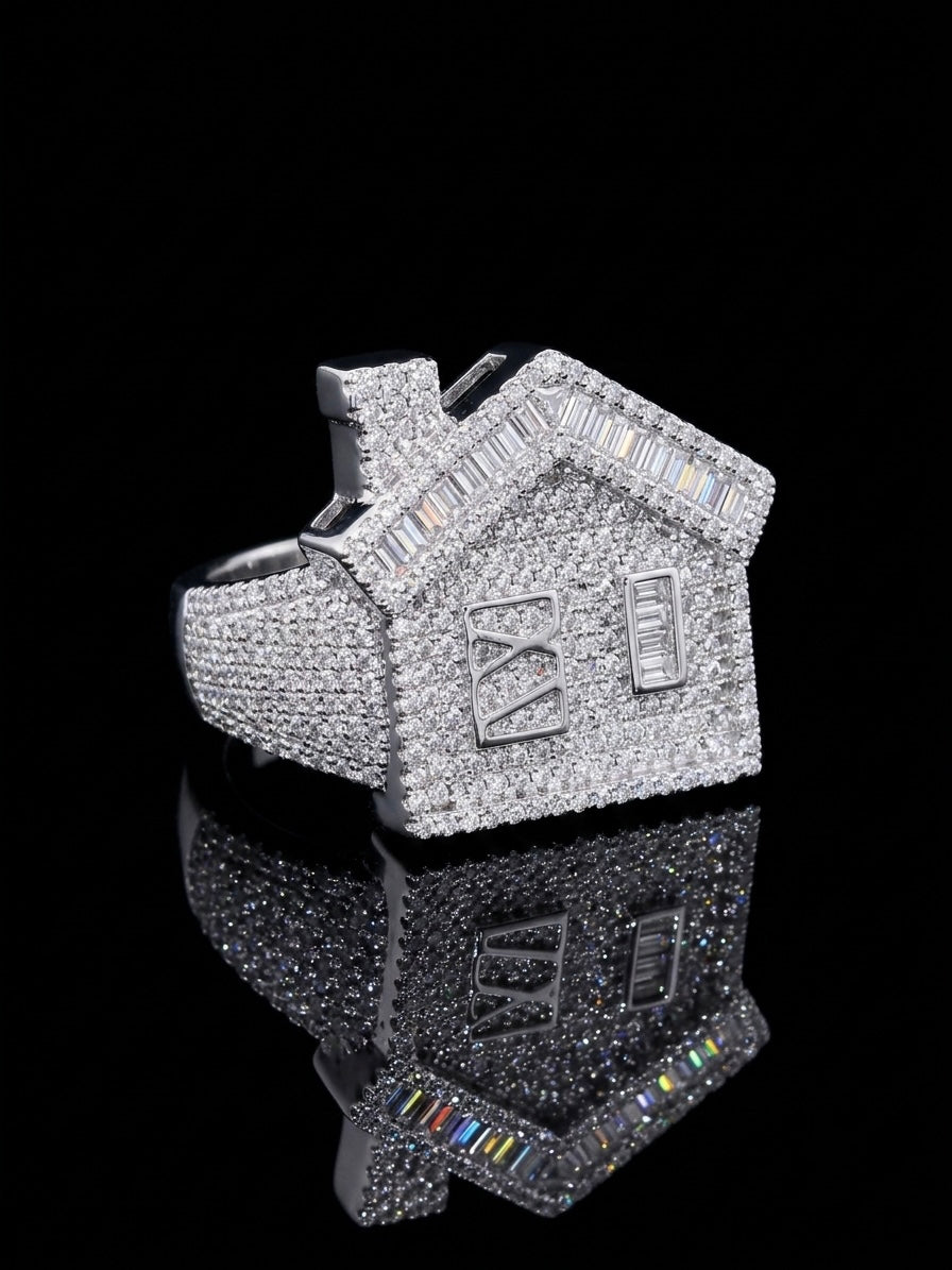 Moissanite Trap House Ring
