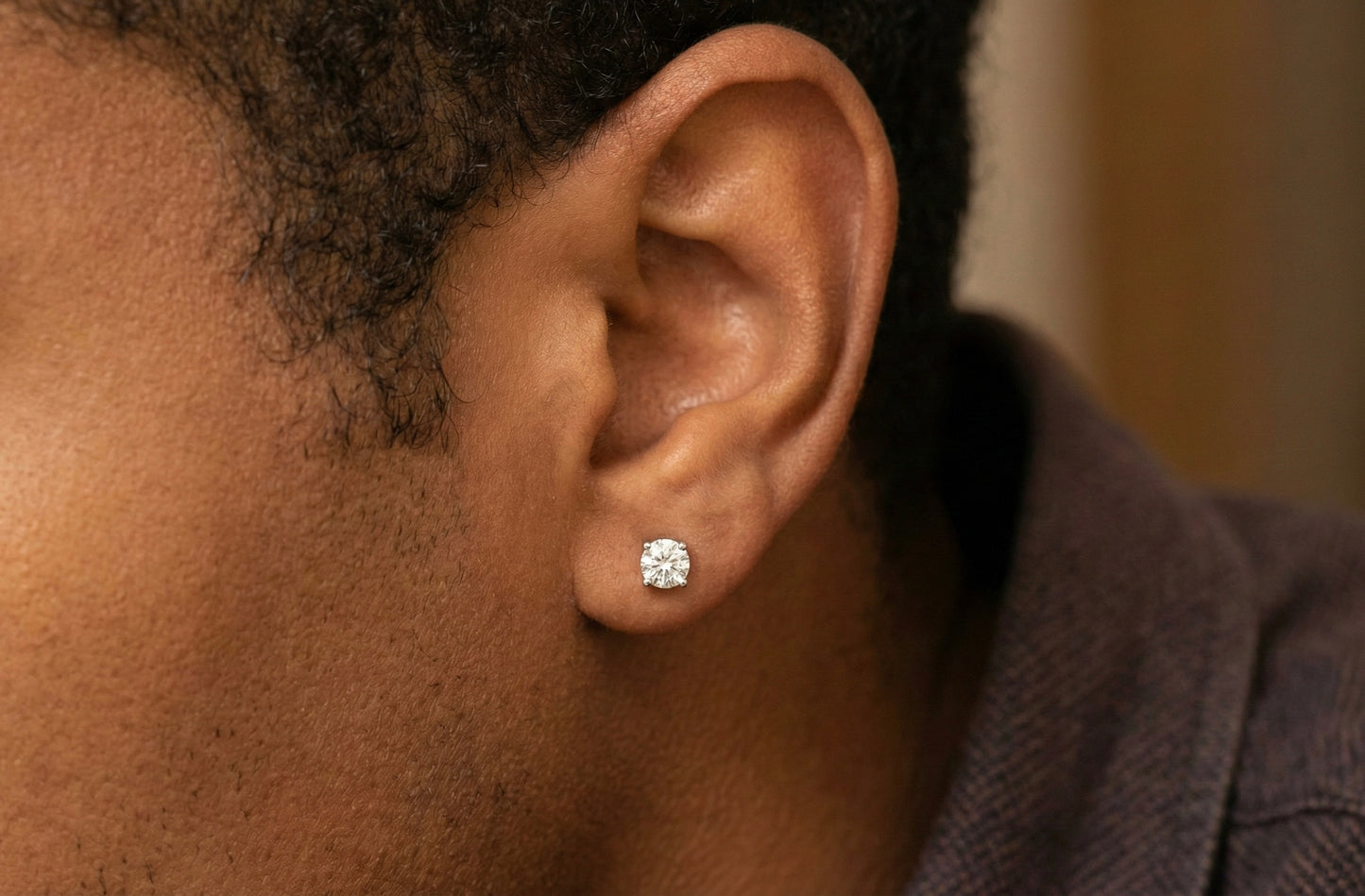 4MM (0.6Ct) Brilliant Cut Moissanite Stud Earrings
