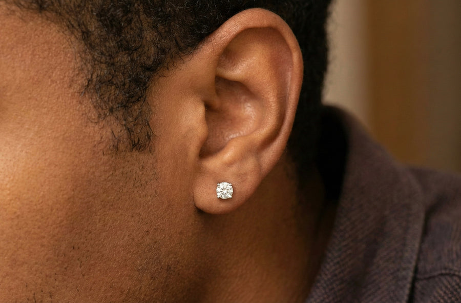 4MM (0.6Ct) Brilliant Cut Moissanite Stud Earrings