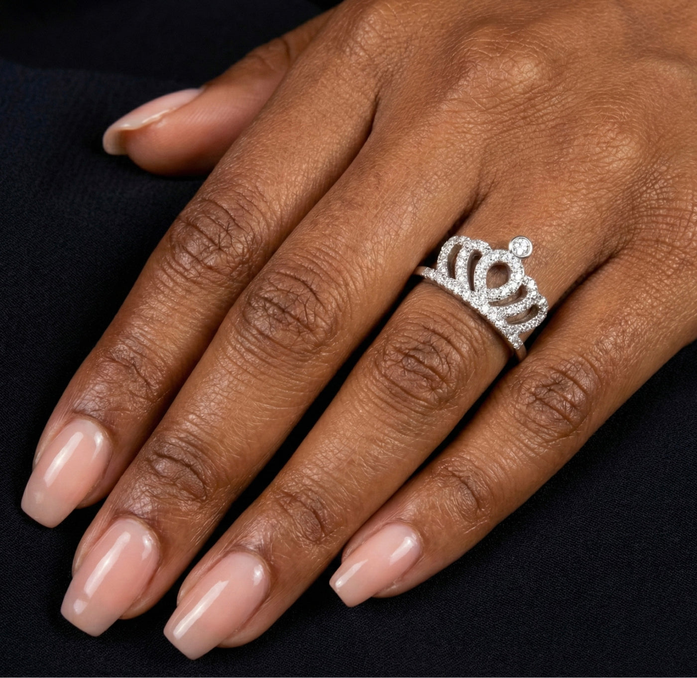 Moissanite Crown Ring