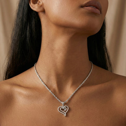 Interlocking Hearts Miossanite Pendant